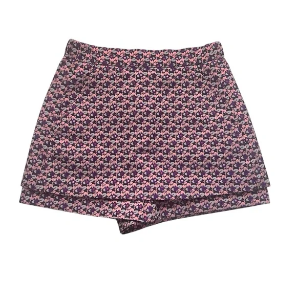 NWT Maje Floral Jacquard Skirt Front Shorts SZ 36/S Pink Skort Pockets Girly - Picture 4 of 14